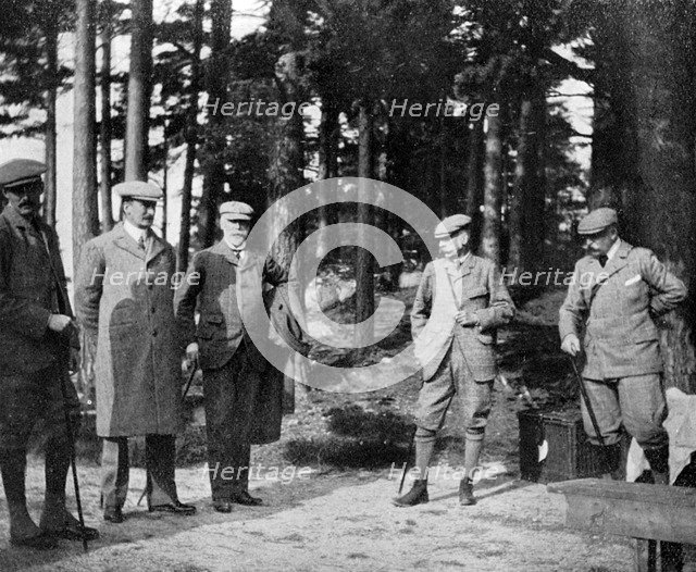 The Duke of Connaught and his shooting party, 1908. Creator: Queen Alexandra.