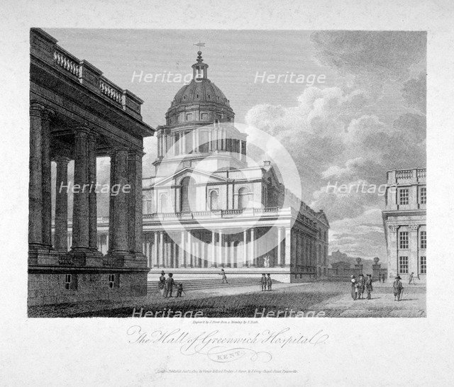 View of the Hall of Greenwich Hospital, London, 1804.  Artist: James Sargant Storer