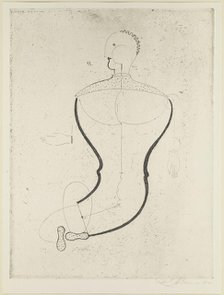 Abstract figure to the left, 1923. Creator: Schlemmer, Oskar (1888-1943).