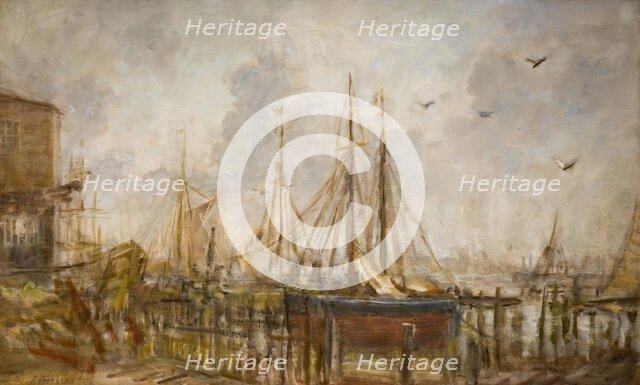 A Shipyard, Shoreham, Sussex, 1926. Creator: Philip Wilson Steer.