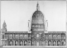 Longitudinal section of St Paul's Cathedral, City of London, 1720.                             Artist: Anon