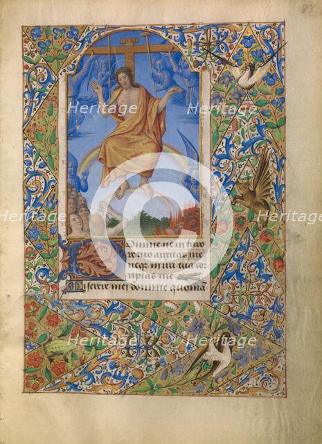 The Man of Sorrows at the Last Judgment; Katherine Hours, about 1480-1485. Creator: Jean Bourdichon.