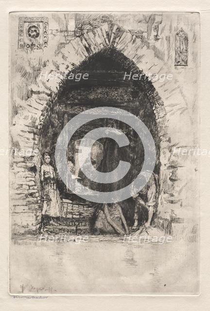 Etchings of Venice: Laundry, 1881. Creator: Otto H. Bacher (American, 1856-1909).