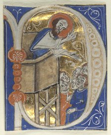 Historiated Initial Excised from a Bible: St. Paul Preaching, 1200s. Creator: Unknown.