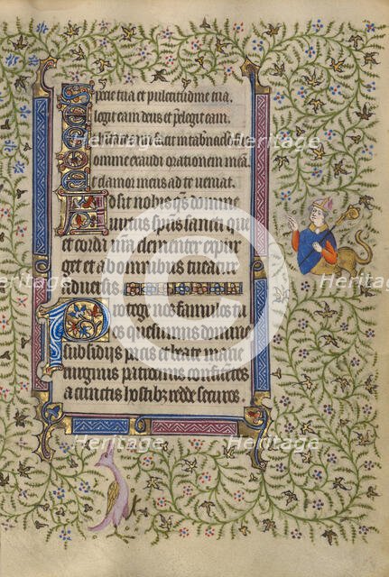 Decorated Text Page; Book of Hours, about 1410. Creator: Unknown.