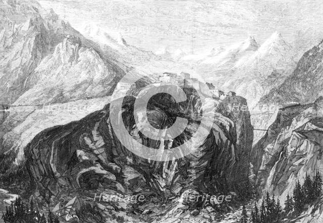 The new overland route to India: Mont Cenis Railway - Fort l'Esseillon, at Brabans, 1869.  Creator: Unknown.