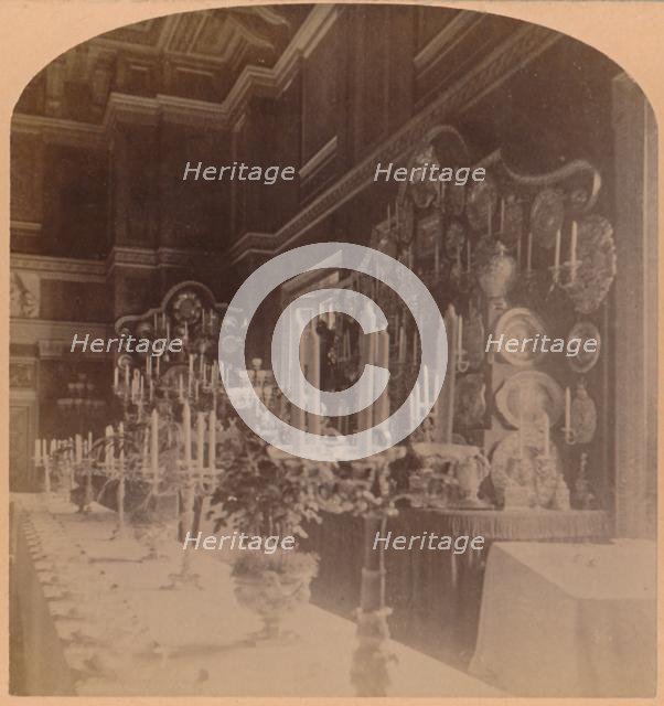 'Gold Plate used by the Royal Family, Supper Room, Windsor Castle, England', 1900. Creator: Underwood & Underwood.