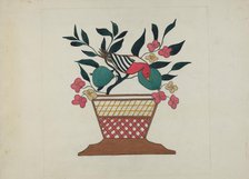 Silk Applique Quilt, c. 1936. Creator: Mildred Prince.