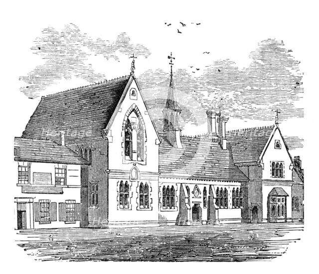 George Stephenson, Father of Railways: the Stephenson Memorial Institute..., 1881. Creator: Unknown.