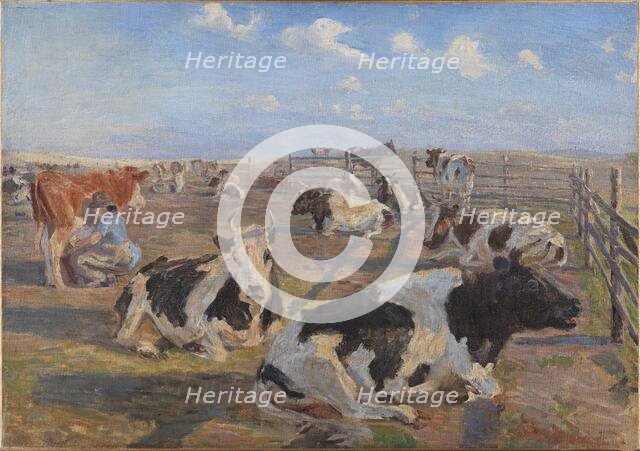 The Milking Place at Meilgård, 1884. Creator: Theodor Esbern Philipsen.