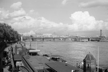 A view of Hungerford Bridge, Lambeth, London, c1945-1965. Artist: SW Rawlings