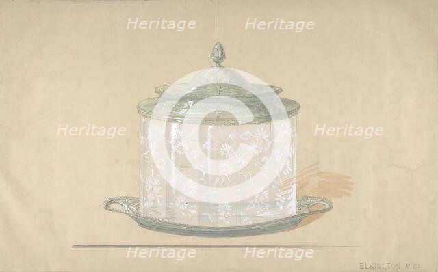Design for a Glass Box with a Silver Base and Cover, 1820-65. Creator: George Richards Elkington.