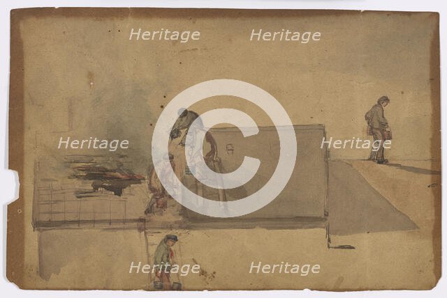 A Fire at Pomfret, 1849. Creator: James Abbott McNeill Whistler.