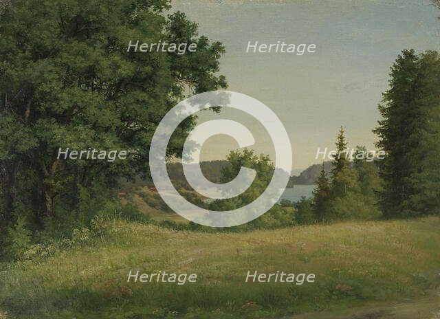 Landscape near the Lake Borrevannet, 1878. Creator: Hedevig Thorine Christiane Lund.