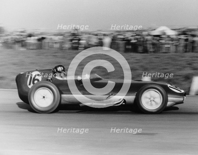 Graham Hill in a Lotus Climax, Aintree 200, Liverpool, 18 April 1959. Artist: Maxwell Boyd