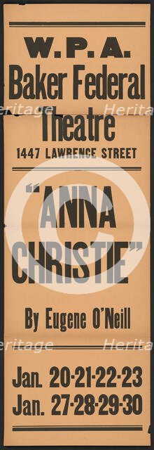Anna Christie, Denver, 1938. Creator: Unknown.