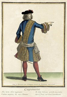Recueil des modes de la cour de France, 'Capitaine', 1675-1685, bound 1703-1704. Creator: Henri Bonnart.
