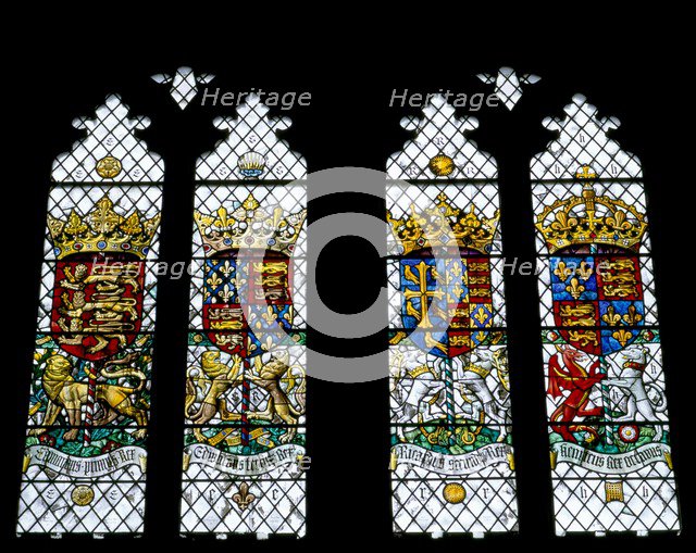 Detail of stained glass in the Great Hall of Eltham Palace, Greenwich, London, c2000s(?). Artist: Unknown.