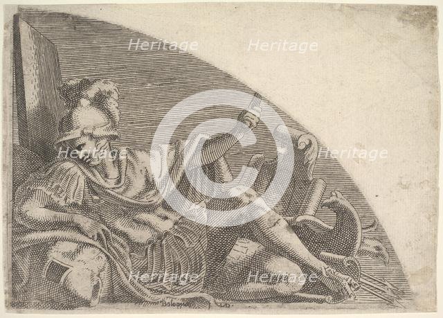 Mars Seated Amid Trophies, 1540-56. Creator: Leon Davent.