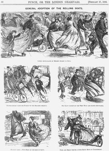 'General Adoption of the Rolling Skate', 1866. Artist: George du Maurier