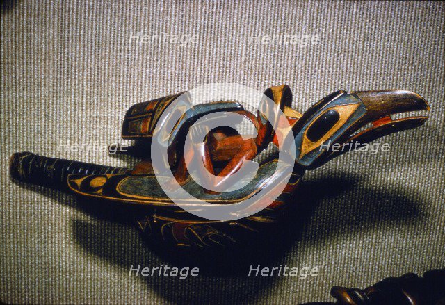 Shaman's Rattle, Thunderbird, Pacific North-West Coast Indian. Artist: Unknown.