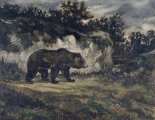 Walking Bear, c1850s-1860s. Creator: Antoine-Louis Barye.