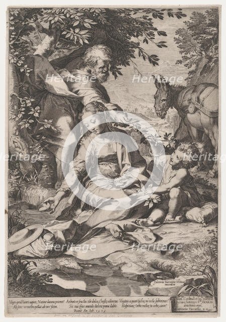 The Rest on the Return from Egypt, 1575. Creator: Cornelis Cort.