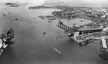 The construction of the Sydney Harbour Bridge in Jan 1930 and 1931. Creator: Isabel Edith Doris Francis.