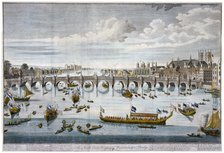 North prospect of Westminster Bridge, London, c1750.                                          Artist: Benjamin Cole