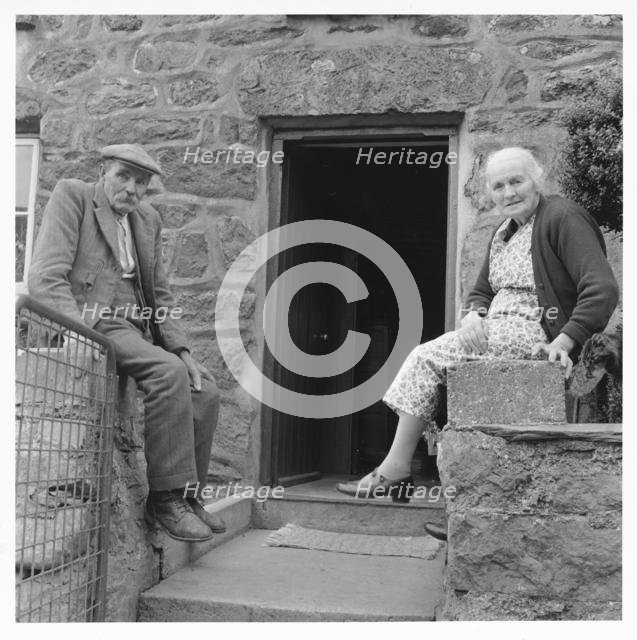 Mr Evan Jones (senior) and Mrs Jones, Cwmhesgen, Llanfachreth, 1966. Creator: Unknown.