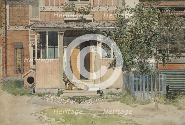 The Veranda. From A Home (26 watercolours). Creator: Carl Larsson.
