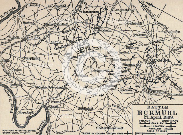 'Battle of Eckmühl, 22 April 1809', (1896).  Artist: Unknown.