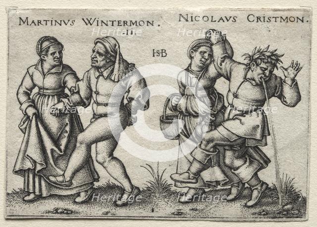 The Village Wedding: Martinus Wintermon / Nicolaus Cristmon, 1546. Creator: Hans Sebald Beham (German, 1500-1550).