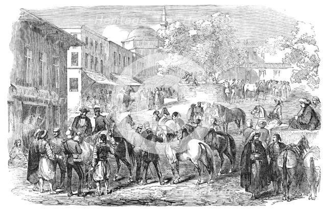 Horse Bazaar, at Constantinople, 1854. Creator: Unknown.