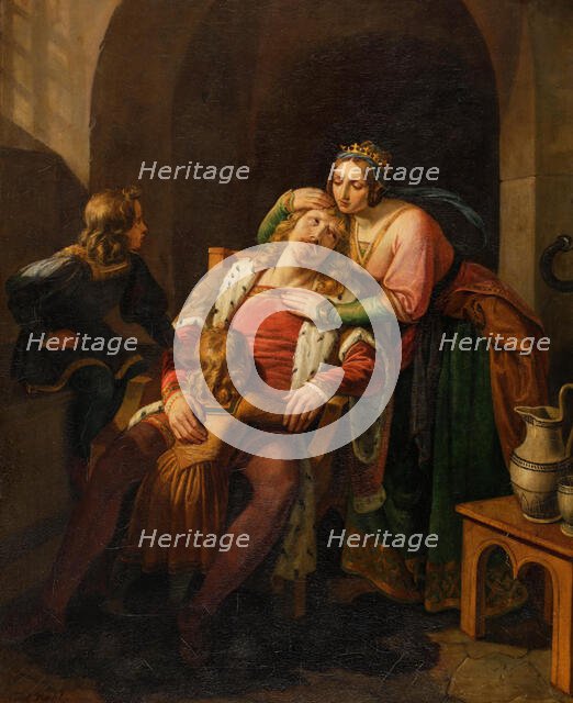 King Enzio in prison, 1839. Creator: Rahl, Carl (1812-1865).