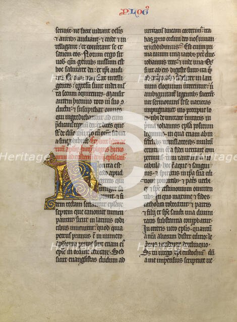 Decorated Initial N, about 1260-1270. Creator: Unknown.