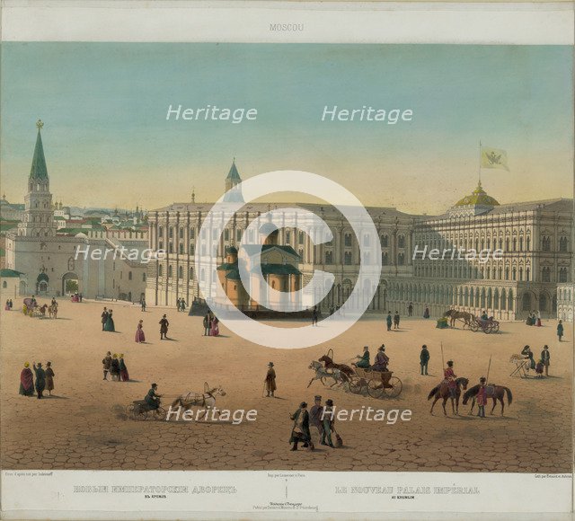 The Grand Kremlin Palace (from a panoramic view of Moscow in 10 parts), ca 1848. Artist: Benoist, Philippe (1813-after 1879)