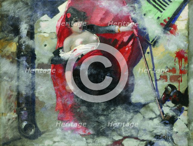 Louise Michel on the barricades, 1885.