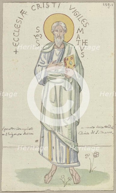 The four Evangelists at the atrium of the main entrance of San Mark's Basilica...Matthew, 1818-1843. Creator: Johann Anton Ramboux.