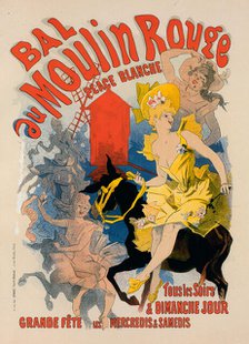 Affiche pour le "Bal du Moulin Rouge"., c1897. Creator: Jules Cheret.