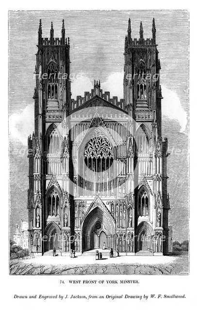 West front of York Minster, c1820-1830 (1843). Artist: J Jackson
