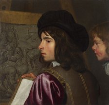 Two Boys before an Easel, c. 1645. Artist: Oost, Jacob van, the Elder (1601-1671)