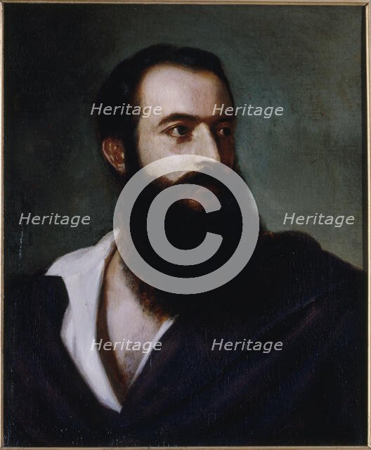 Portrait of Felice Orsini (1819-1858), terrorist, c1858. Creator: Louis Buchheister.