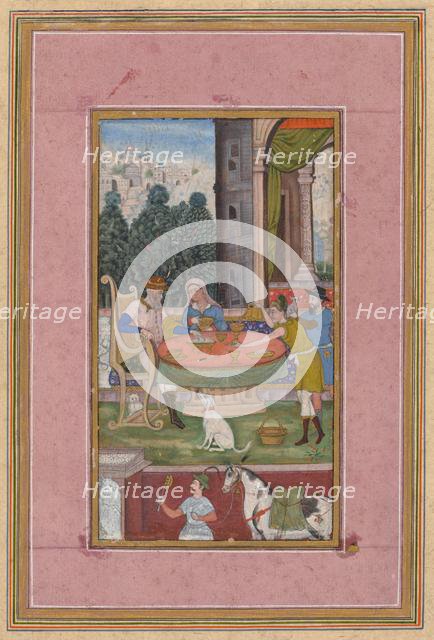 Dining Scene with European Elements, c. 1590. Creator: Unknown.