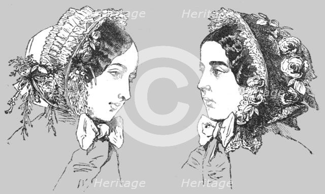 'Paris Fashions; Bonnets', 1854. Creator: Unknown.