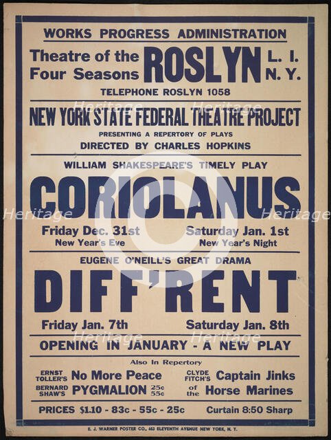 Coriolanus, Roslyn, NY, 1937. Creator: Unknown.