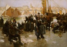 The Departure Of The Fishing Fleet, Boulogne, 1891. Creator: Albert Chevallier Tayler.