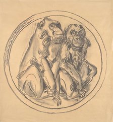 Design Drawing of the Relief in the Monkey House of the Schönbrunner Tiergarten, 1928/1929. Creator: Franz Barwig.