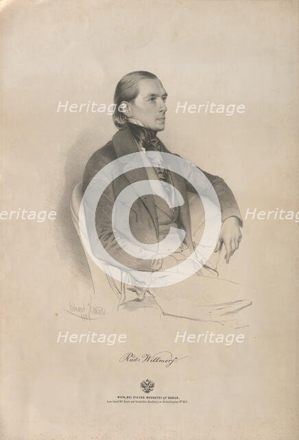 Portrait of pianist and composer Rudolf Heinrich Willmers (1821-1878), 1849. Creator: Kaiser, Eduard (1820-1895).