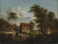 The water mill, c1700. Creator: Meindert Hobbema.